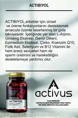 ACTIVUS ACTIBIYOL - Koenzim Cinsel Istek Ve Sperm Takviye Gıda Q10 L-arjinin Ginseng Demir Dikeni Epimedium | 90 Tablet