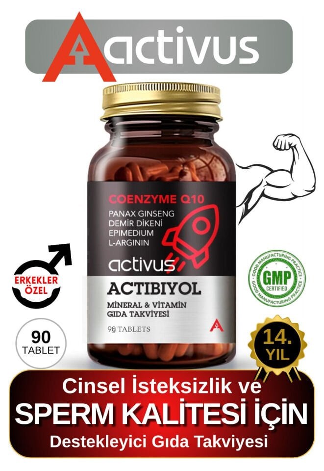ACTIBIYOL Koenzim Cinsel Istek Ve Sperm Takviye Gıda Q10 L-arjinin Ginseng Demir Dikeni Epimedium
