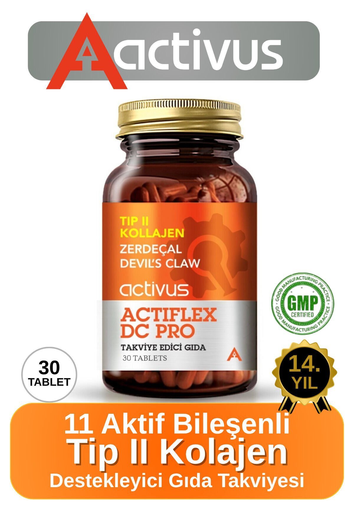 ACTIVUS DC PRO - Eklem Sağılığına Destek İçin Yüksek Emilimli MSM + Kolajen formülü | 30 Tablet