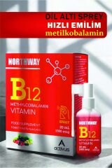 Northway Metilkobalamin B12 Vitamin 20ml 1500 Mcg Dil Altı Sprey Orman Meyve Aromalı Methylcobalamin